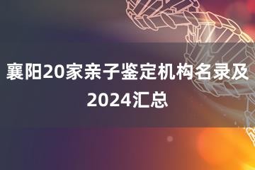 襄阳20家亲子鉴定机构名录及2024汇总